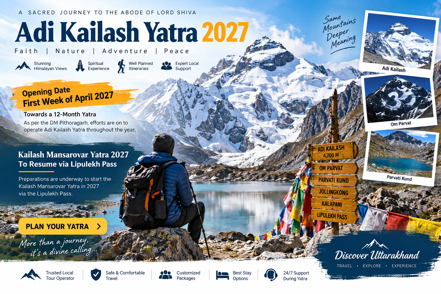 Adi Kailash Yatra 2027 Opening Date – April, 12-Month Yatra & Kailash Mansarovar